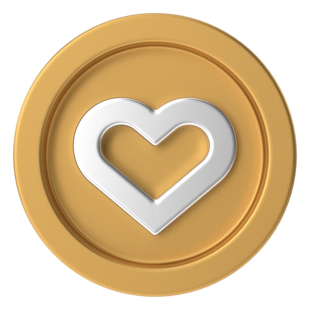 Love icon Heart icon 3D illustration