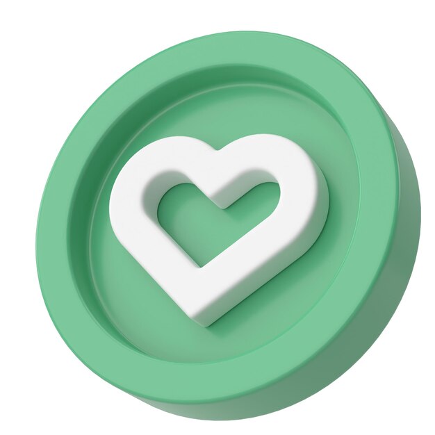 Love icon Heart icon 3D illustration