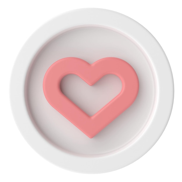 Love icon Heart icon 3D illustration