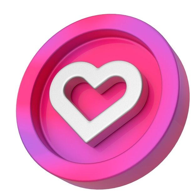 Love icon Heart icon 3D illustration