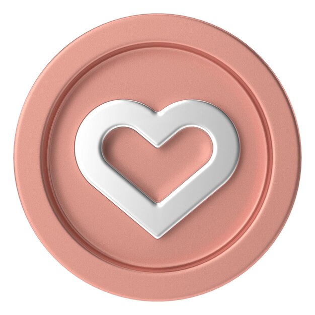 Photo love icon heart icon 3d illustration