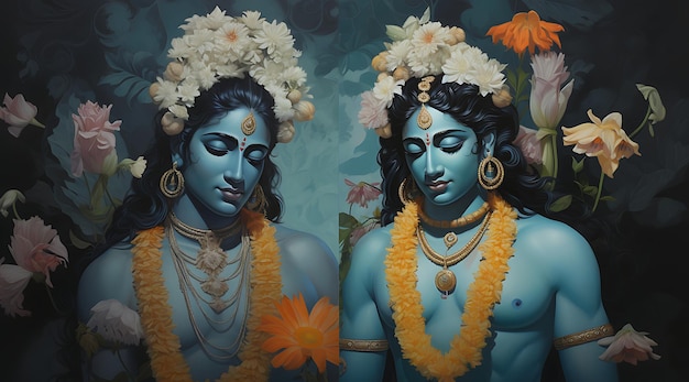 the love of lord radha and krishna in a magical realm