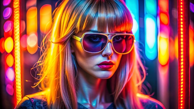 Love power Romantic couple Affectionate feelings Happy meeting Sensual male and female hands reaching together on blue red neon light blur long exposure isolated black