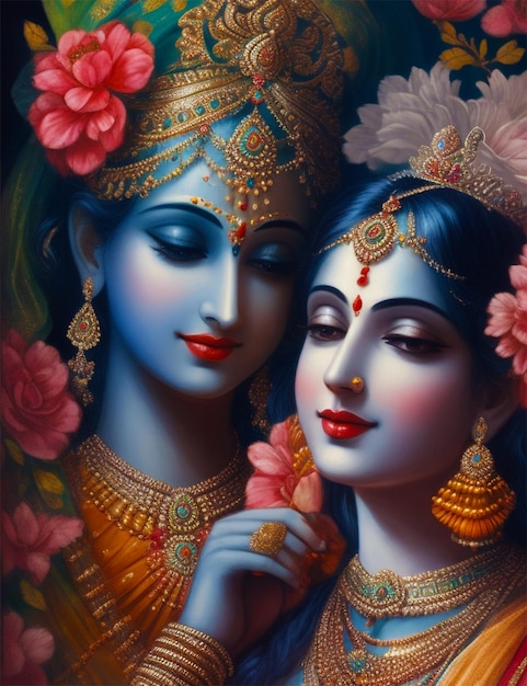 The Love of Radha and Krishna Generated Ai