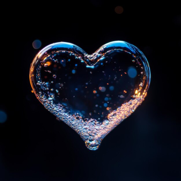 Love shaped water bubble AI generated Image