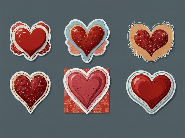 Photo a love sticker card set isolated background