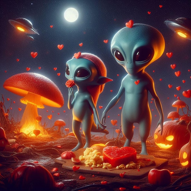 love story of alien creatures on Valentines Day