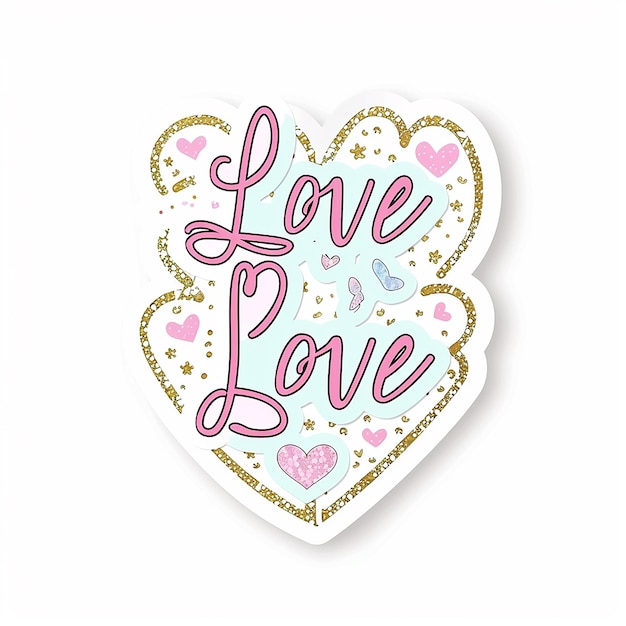 Photo love text sticker card