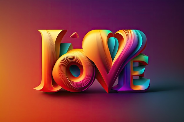 Love themed logo in a vivid gradient style