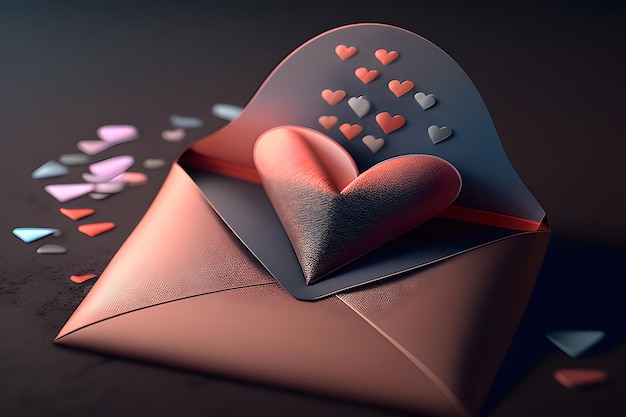 love valentine envelope concept art background