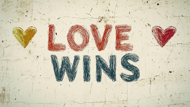 Love Wins Large Centered Text Elegant