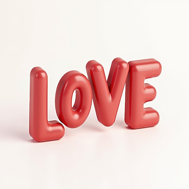 Photo love word typography 3d rendered text effect romance emotion valentines day concept illustration