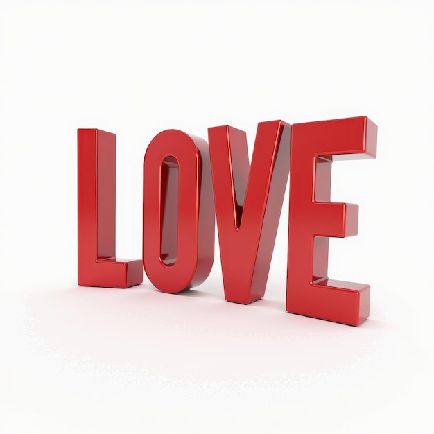 Photo love word typography 3d rendered text effect romance emotion valentines day concept illustration