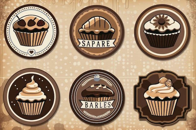 Photo lovely bakery badges in vintage style