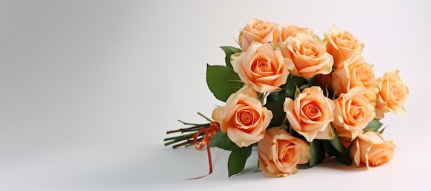 Lovely bouquet of salmon roses