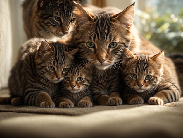 Lovely cat family