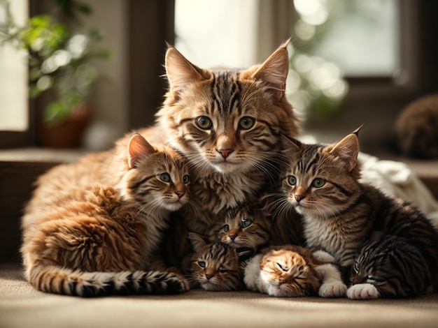 Lovely cat family