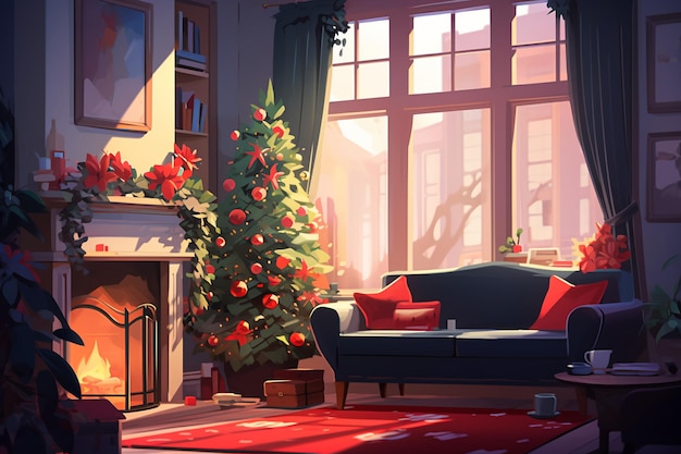 Lovely Christmas Cute Scene Heartwarming Painting