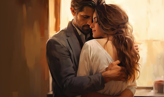 lovely couple illustration free Photo