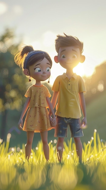 lovely couple of kids for childrens kids book