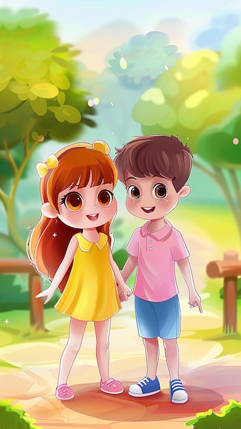 lovely couple of kids for childrens kids book