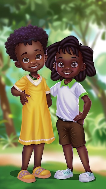 lovely couple of kids for childrens kids book