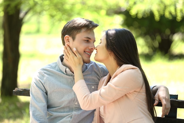 Lovely couple in park