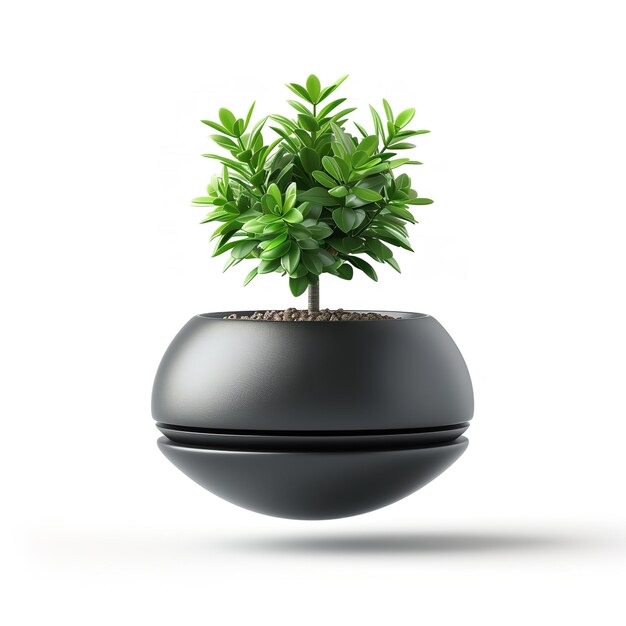 Lovely and Decent Levitating Plant Pot Toy isolated on white background