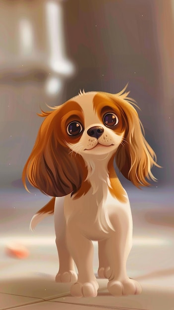 lovely dog puppy illustration for kids book