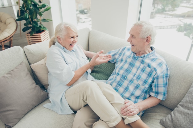 lovely elderly couple at home