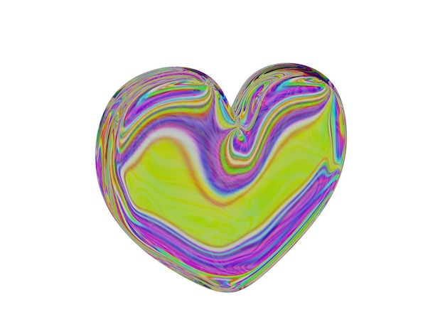 Lovely glass heart 3d render