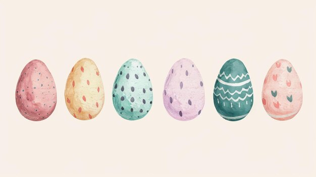 Photo lovely handpainted pastel easter eggs in a charming border perfect for festive springtime art