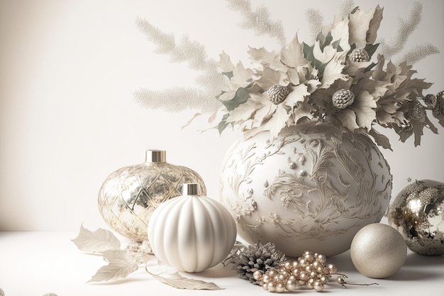 Lovely holiday decor on a white background