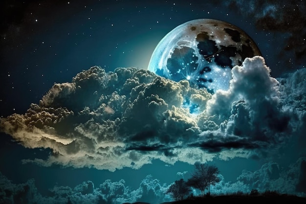 Lovely moonlight in the sky