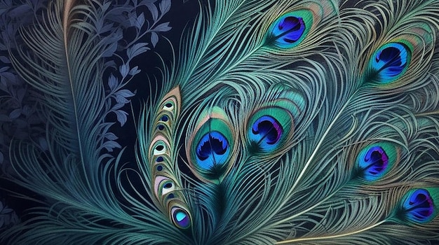 Lovely peacock feather pattern with gradient style