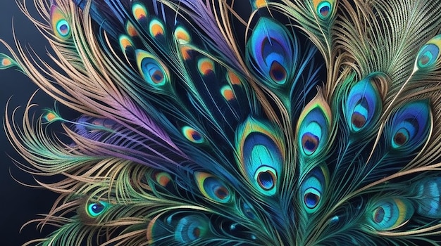 Lovely peacock feather pattern with gradient style