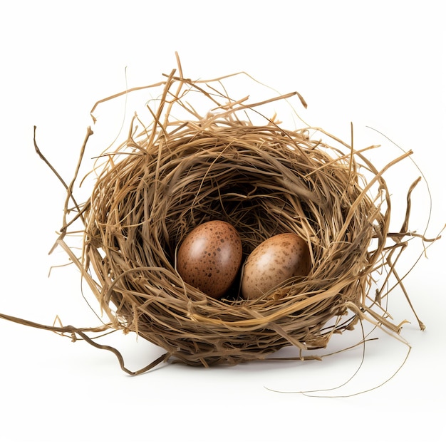 Photo lovely robins nests isolated on white background