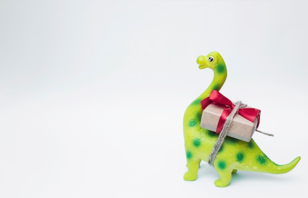 Lovely toy dinosaur with christmas gift