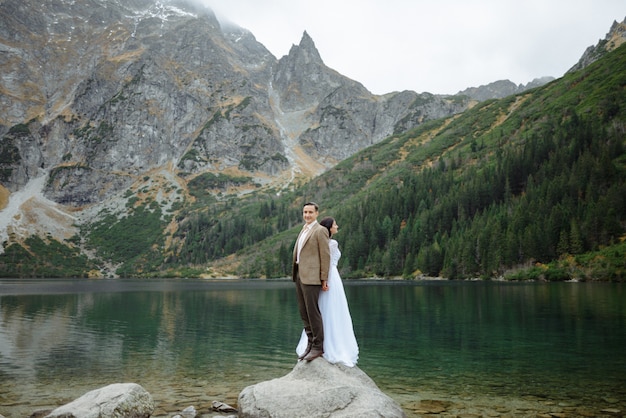 Loving couple at the lake