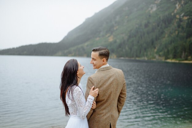 Loving couple at the lake