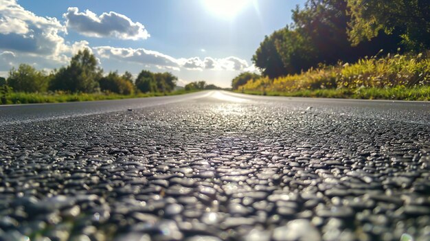 Low angle asphalt road