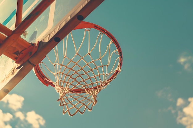 low angle photo of a basketball going through the net close up shot from a low camera position