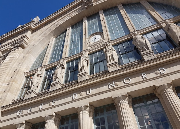 Low angle shot of the famous Gare Du Nord in Paris, France