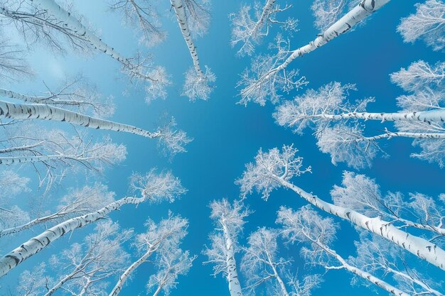 Low angle view of bare trees against blue sky