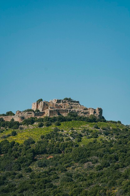 Photo low angle view of castle against clear blue sky