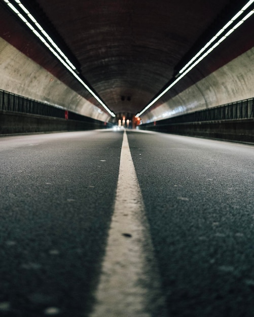 Low angle view highway road tunnel