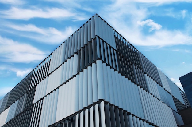 Low angle view of modern building against sky