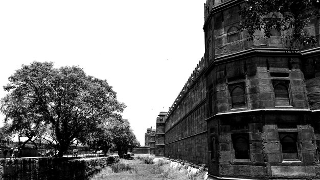 Low angle view of old building against sky