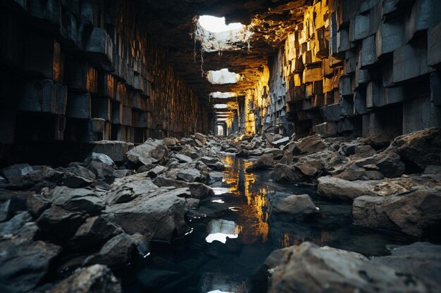 Low angle view of rock formation in cave