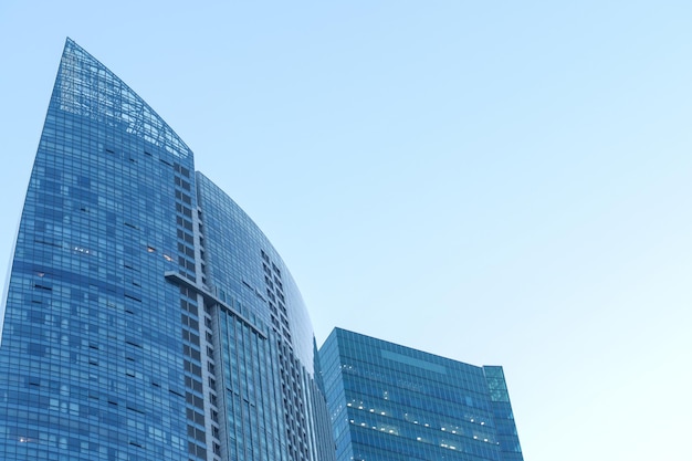 low angle view of singapore modern city buildings